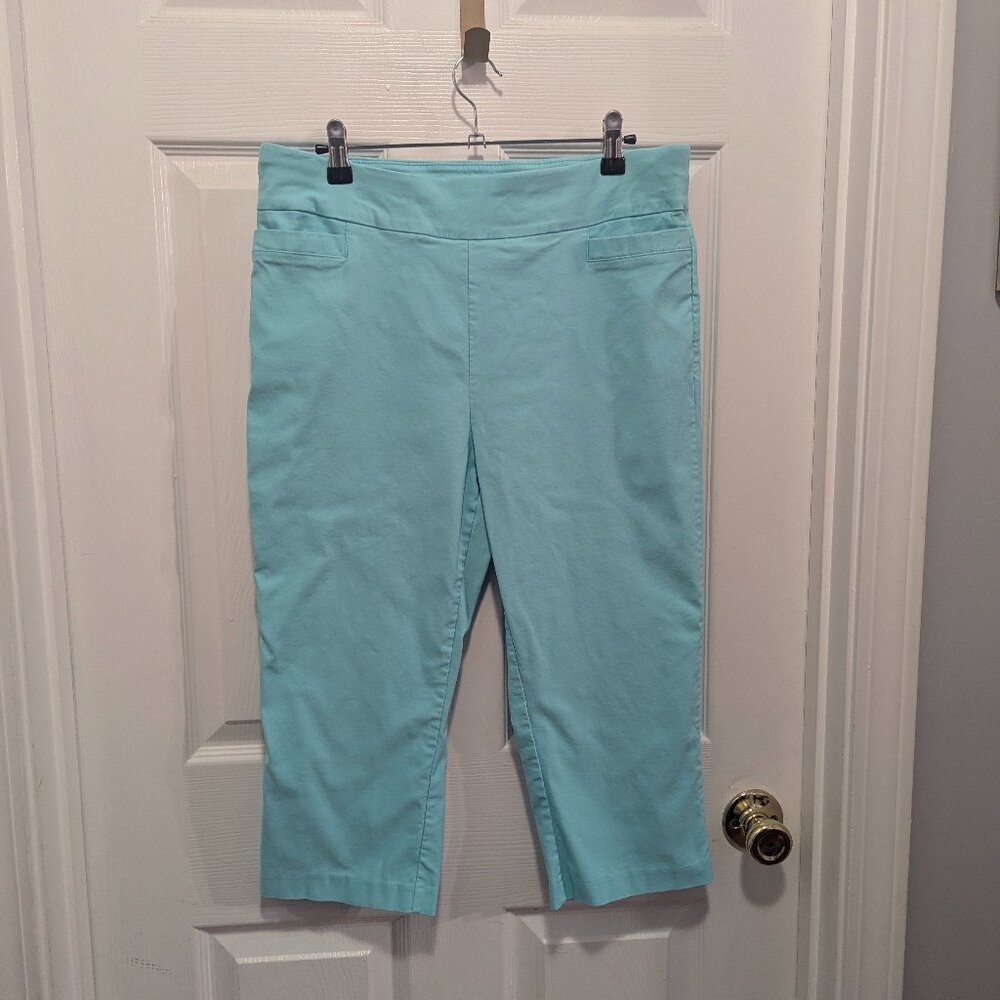 Kim Rodgers aqua blue crop pants - 14p